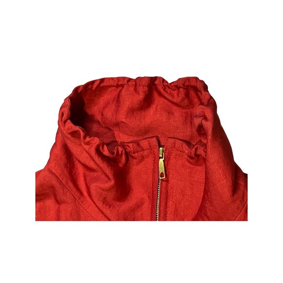 Lafayette 148 New York Red Anorak Jacket XL – Silk Blend Drawstring Coat - Picture 7 of 9